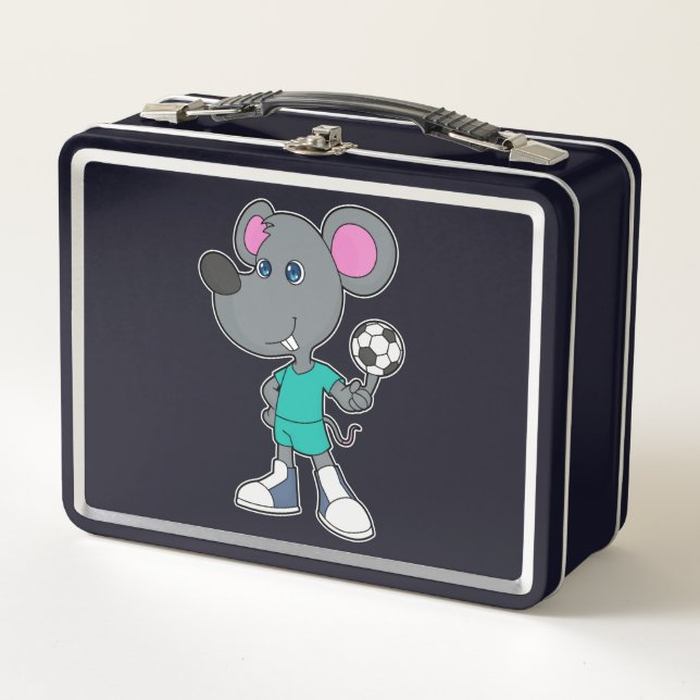 Mouse Soccer player Soccer Metal Lunch Box (Front)