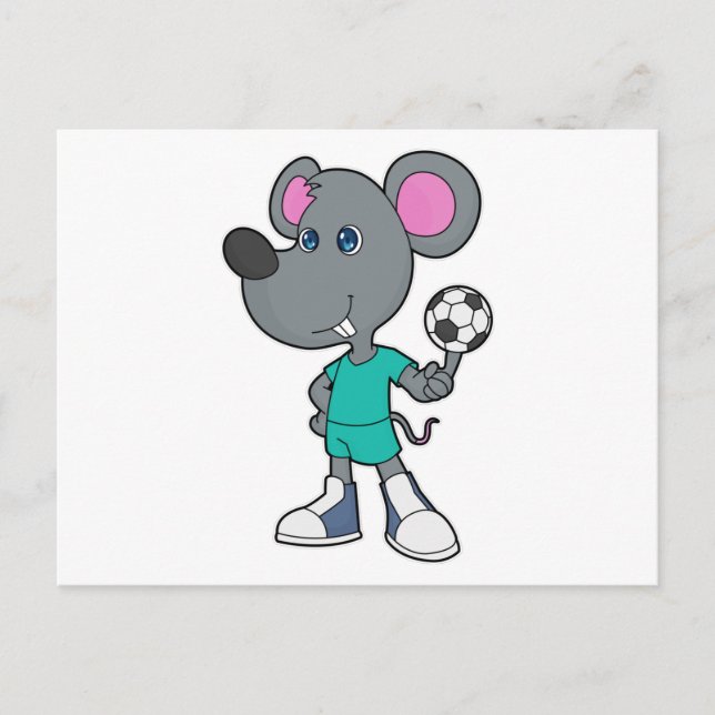 Mouse Soccer player Soccer Postcard (Front)