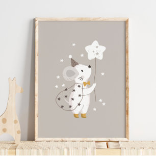 Mouse Star Baby Magic Name Poster Wall Print