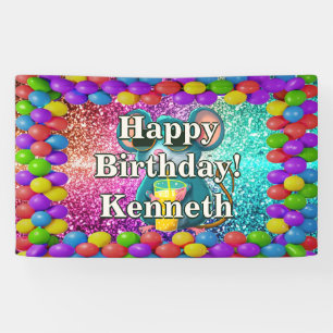 Mouse Sunglasses Personalised character birthday Banner