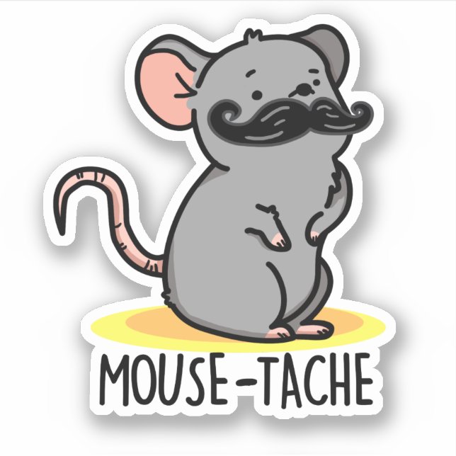 Mouse-tache Funny Mouse Pun  (Front)