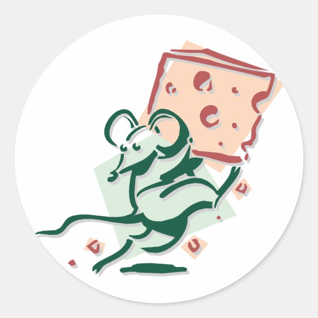Mouse Taking Cheese Stickers (Front)