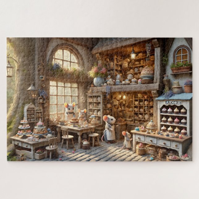 Mouse Tiny Tail Bakery Woodland Kitchen Jigsaw Puzzle (Horizontal)