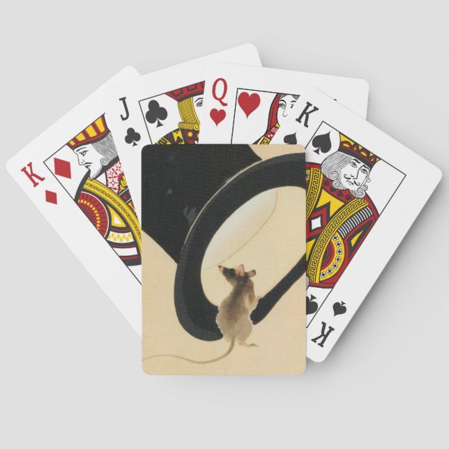Mouse Top Hat Chinese Rat Year Zodiac Birthday PlC Playing Cards (Back)