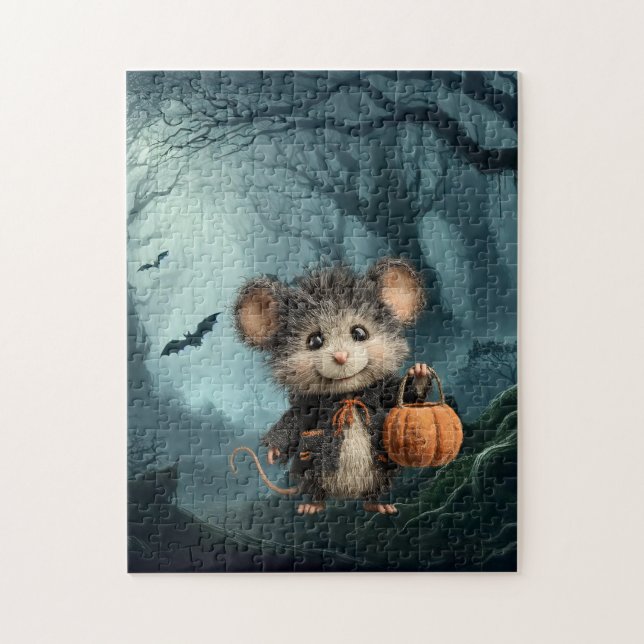 Mouse Trick or Treater Halloween Jigsaw Puzzle (Vertical)