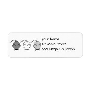 Mouse Trio Return Address Label