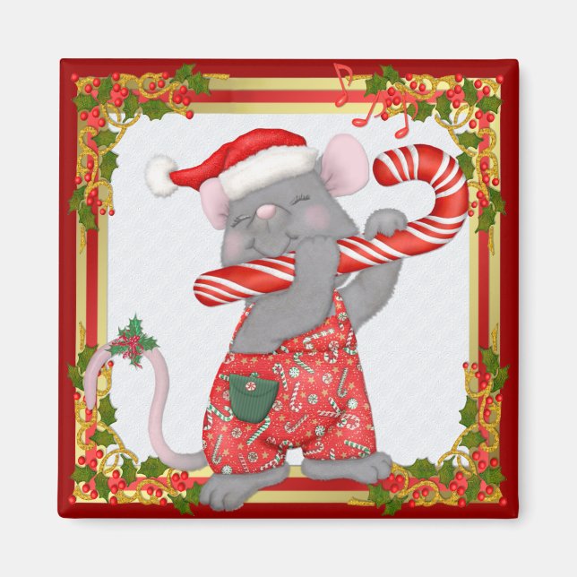 Mouse Tunes Santa Magnet (Front)