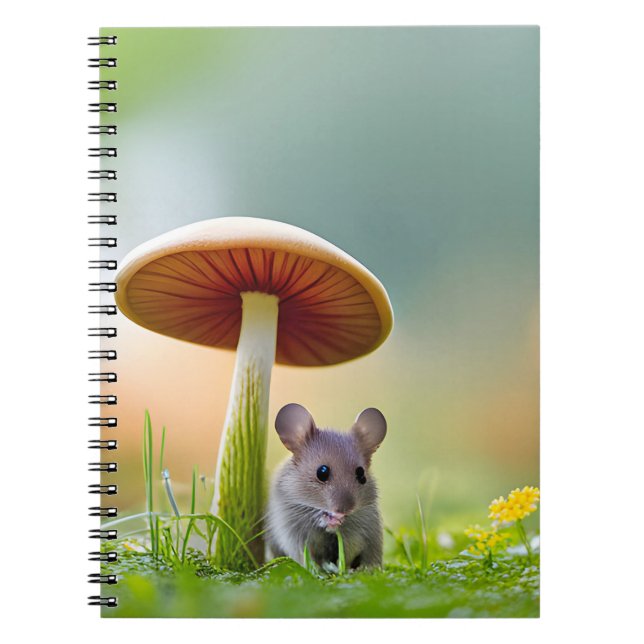 Mouse Under A Mushroom Notebook (Front)