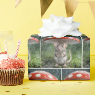 Mouse Under A Mushroom Wrapping Paper