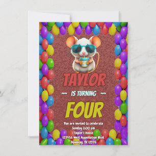 Mouse Unique Personalised Birthday Invite Kids