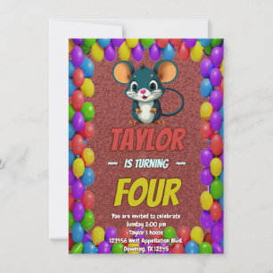 Mouse Unique Personalised Birthday Invite Kids