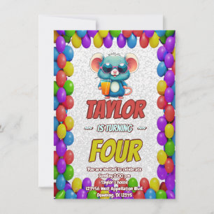 Mouse Unique Personalised Birthday Invite Kids