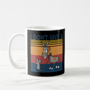Mouse Walking a Donkey I Don't Give Rats Coffee Mug
