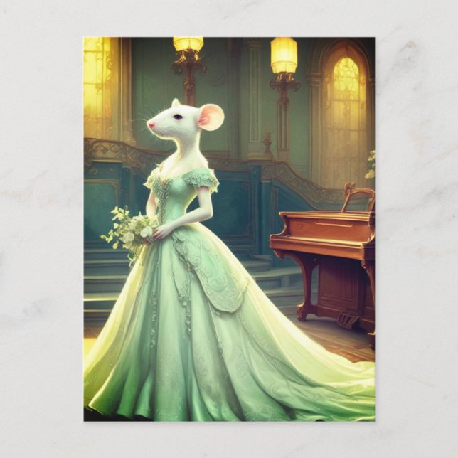 Mouse Wearing Fancy Gown Postcard (Front)