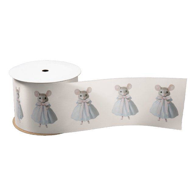 Mouse Whimsical Elegant Victorian Animals Satin Ribbon (Spool)