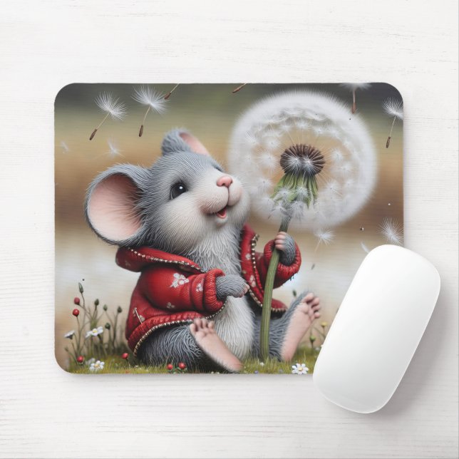 Mouse With a Dandelion Pad (With Mouse)
