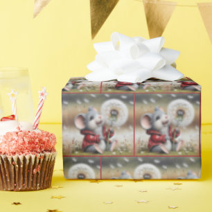 Mouse With a Dandelion Wrapping Paper