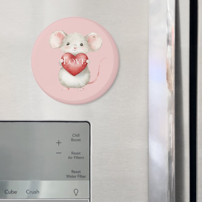Mouse with a Heart Love Magnet (In Situ (Fridge))