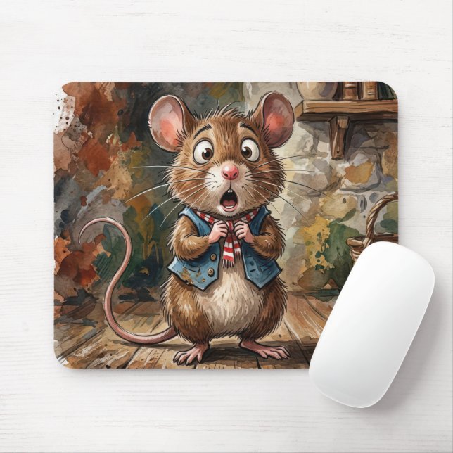 Mouse with a Surprised Look  Pad (With Mouse)