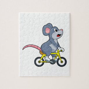 Mouse with Bicycle Jigsaw Puzzle