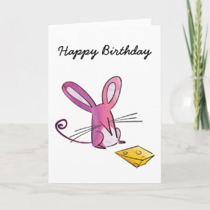 Mouse with cheese birthday card