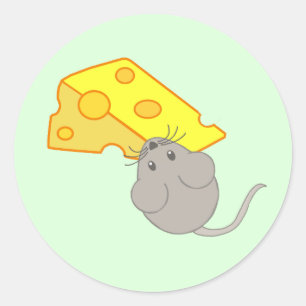 Mouse with Cheese Classic Round Sticker