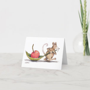 Mouse with cherry thank you card