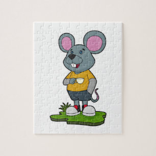 Mouse with Coffee cup Jigsaw Puzzle