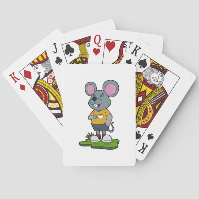 Mouse with Coffee cup Playing Cards (Back)