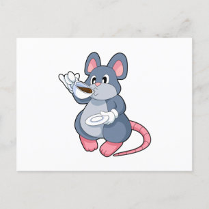 Mouse with Coffee Cup Postcard