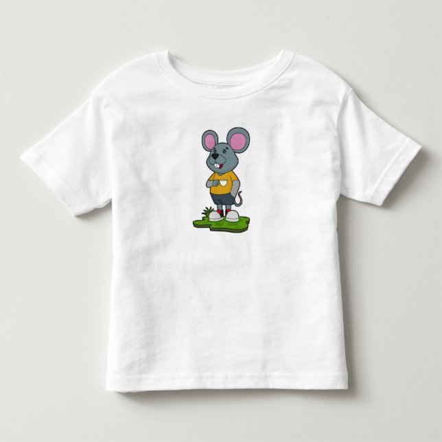 Mouse with Coffee cup Toddler T-Shirt (Front)