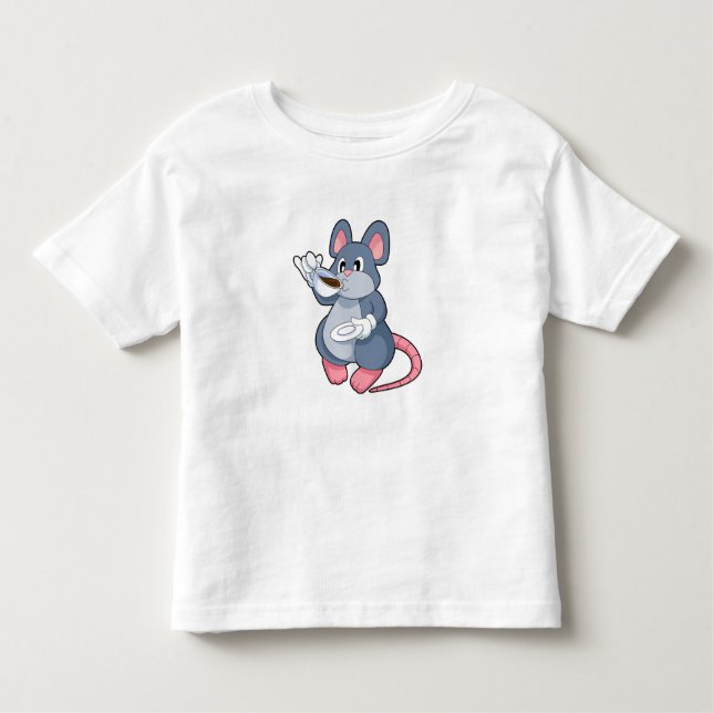 Mouse with Coffee Cup Toddler T-Shirt (Front)