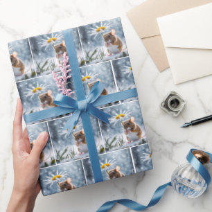 Mouse With Daisy In Snow Wrapping Paper