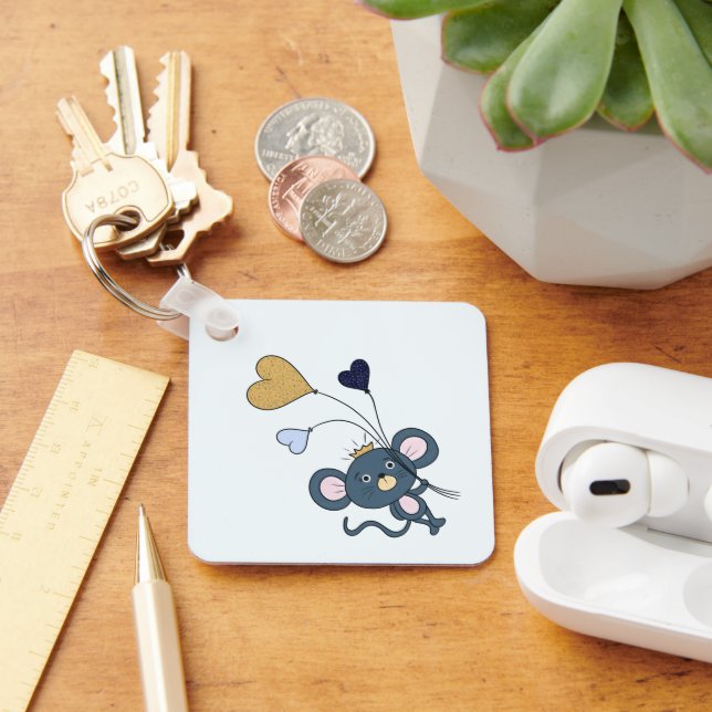 Mouse with party balloons key ring (Desk)