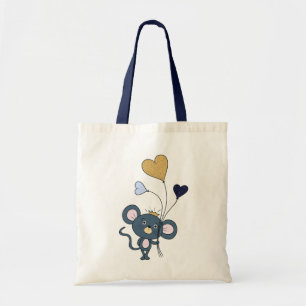 Mouse with party balloons tote bag
