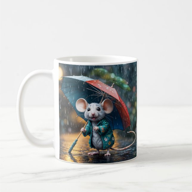 Mouse with screen Postcard Coffee Mug (Left)