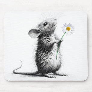 Mouse With White Daisy Pad
