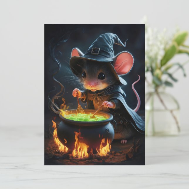 Mouse wizard. holiday card (Standing Front)