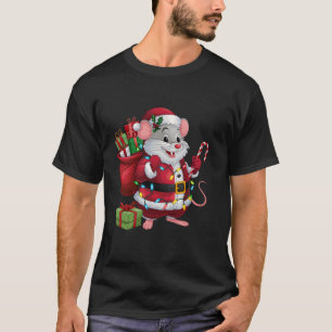 Mouse Xmas Lighting Santa Mouse Christmas T-Shirt