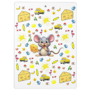 Mouse Yellow Cheese Trucks Cats Star Clipboard