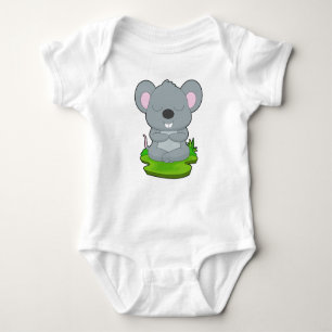 Mouse Yoga Fitness Meditation Baby Bodysuit