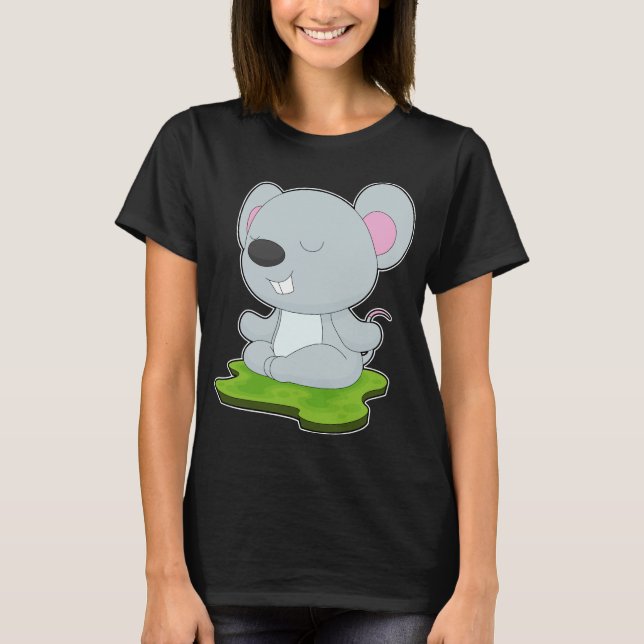 Mouse Yoga Fitness Meditation T-Shirt (Front)