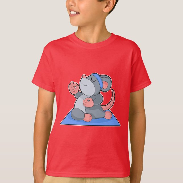 Mouse Yoga Fitness Meditation T-Shirt (Front)