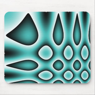 Mousemat Abstract Trippy Circles Teardrops, Blue