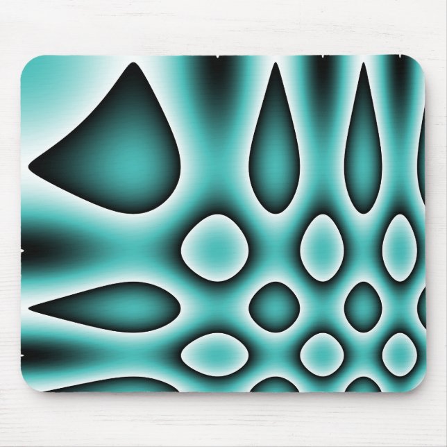 Mousemat Abstract Trippy Circles Teardrops, Blue (Front)