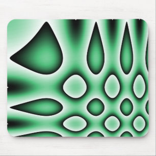 Mousemat Abstract Trippy Circles Teardrops, Green