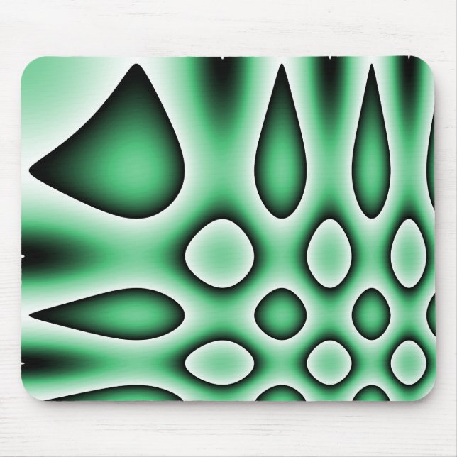 Mousemat Abstract Trippy Circles Teardrops, Green (Front)