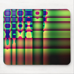 Mousemat Abstract Trippy Stripes Maroon Green Blue