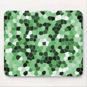 Mousemat Bright Light to Dark Greens Tiles Design