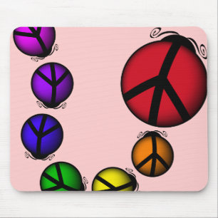 Mousemat Ladybug Peace Rainbow Colours